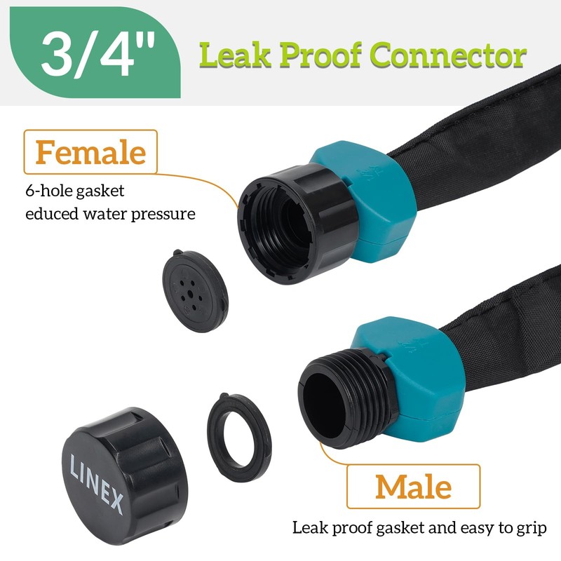 Flat Soaker Hose 1/2 Inch x 75 FT Stake Garden Beds Drip Irrigation Sprinkler gallery