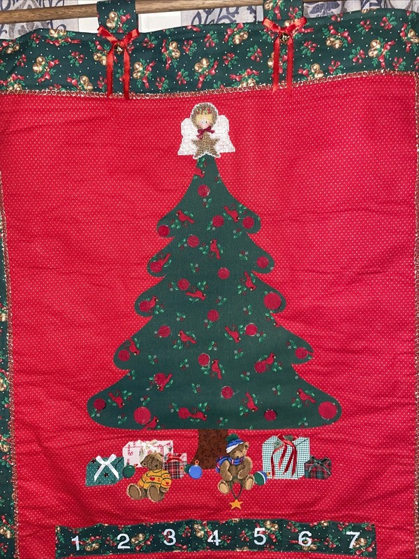 Unbranded Advent Calendar Countdown Christmas Tree Fabric Pocket W/ 26 Ornaments gallery