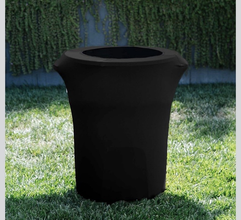 LA Linen Stretch Spandex Fitted Trash Can Cover 55-Gallon Laundered Clean Set 4 gallery