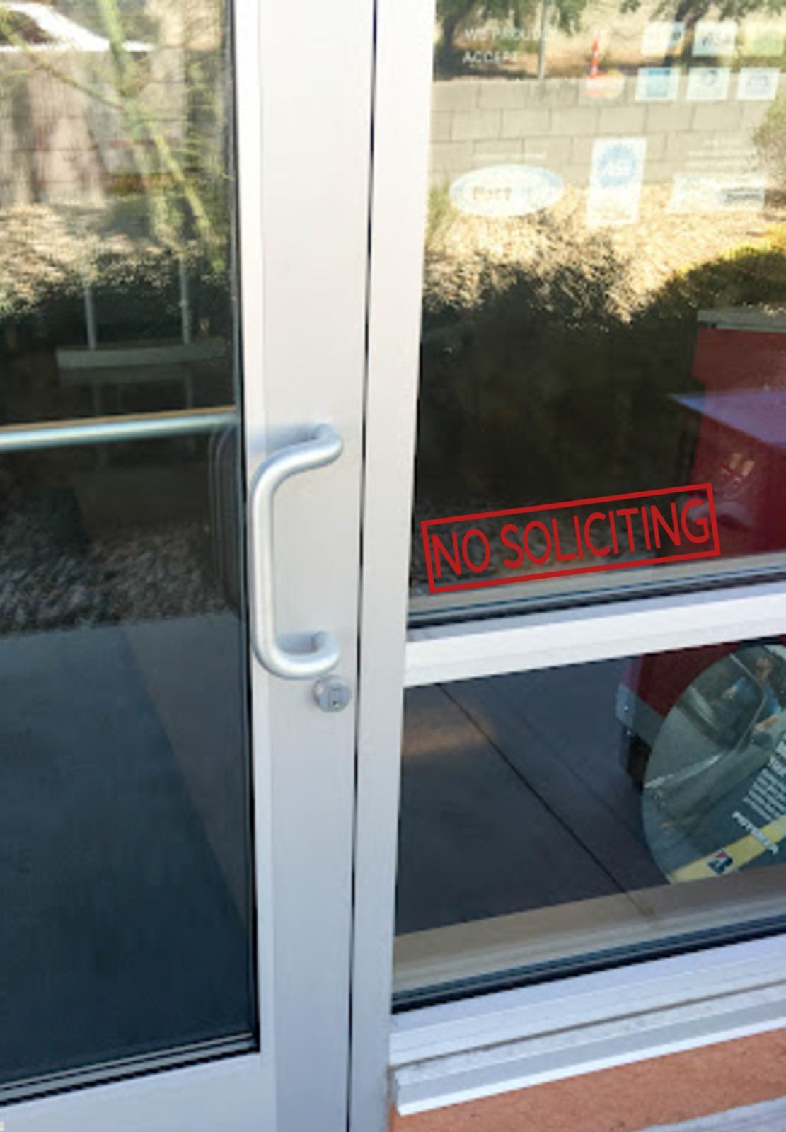 NO SOLICITING Sign Vinyl Decal Sticker- Door Window Wall - Inside or Outside gallery