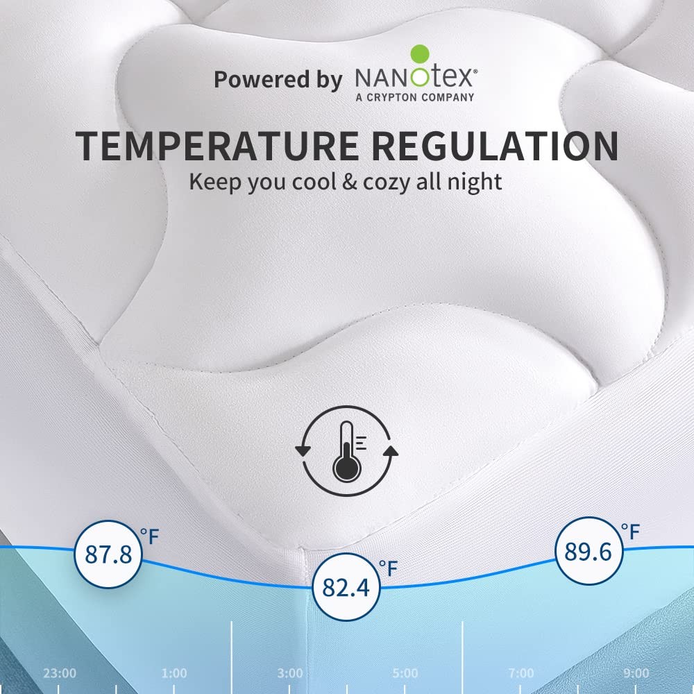 SLEEP ZONE Cooling Mattress Topper King Size Mattress Pad, Quilted Fitted Mattre gallery