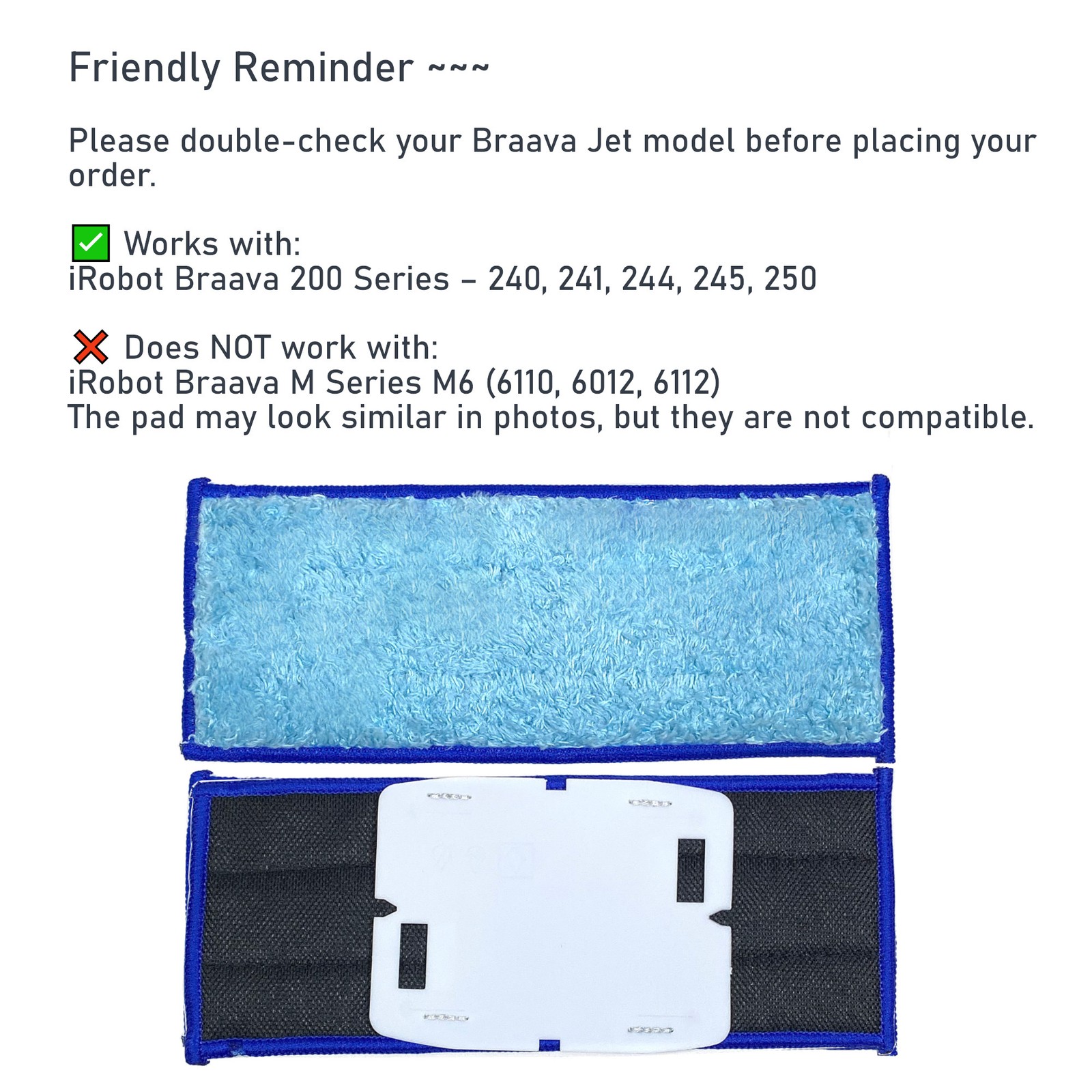 MaximalPower Washable Reusable Wet Dry Mop Pads For Jet 240 iRobot Braava Vac gallery