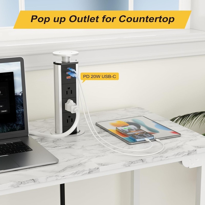 Pop Up Outlet For Countertop Pop Up Socket With 3 Ac Outlets And 2 Usba & 1 Pd 2 gallery