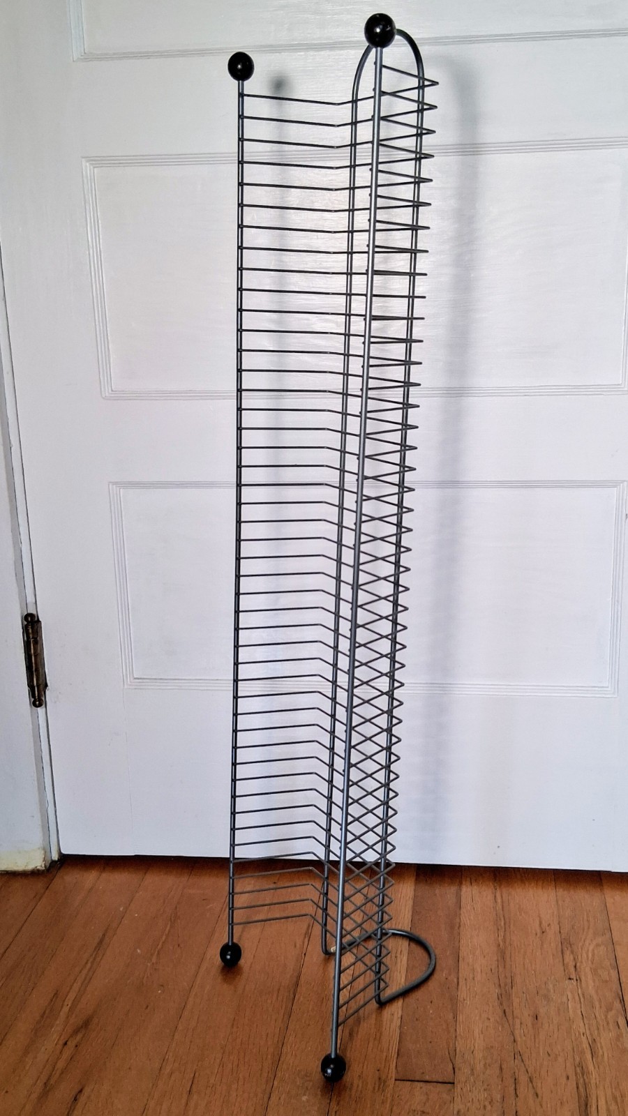 38 Inch Metal DVD / Game Storage Rack Tower Holds 45 Discs Wire Stand Vintage gallery