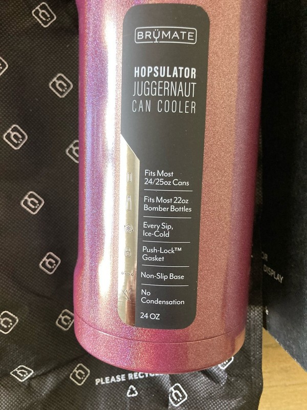 BRUMATE HOPSULATOR JUGGERNAUT 24/25 OZ CANS GLITTER MERLOT & STASH NEW IN BOX gallery