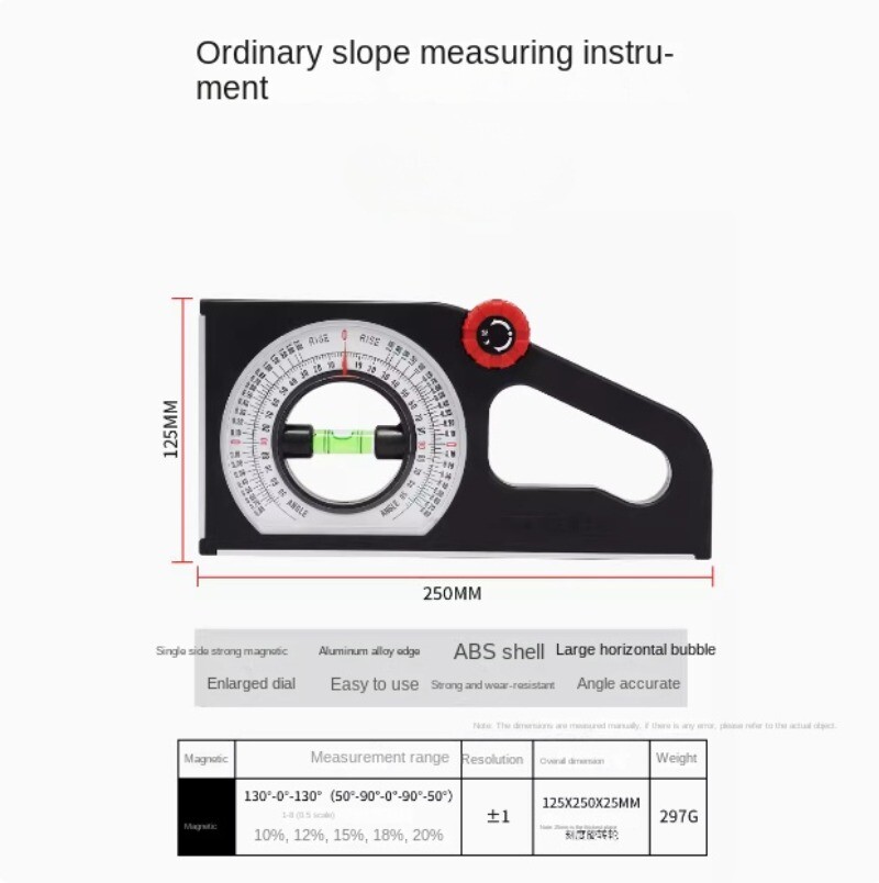 Portable Mechanical Slope Gauge Magnetic Multifunctional Slope Gauge Angle Ruler gallery