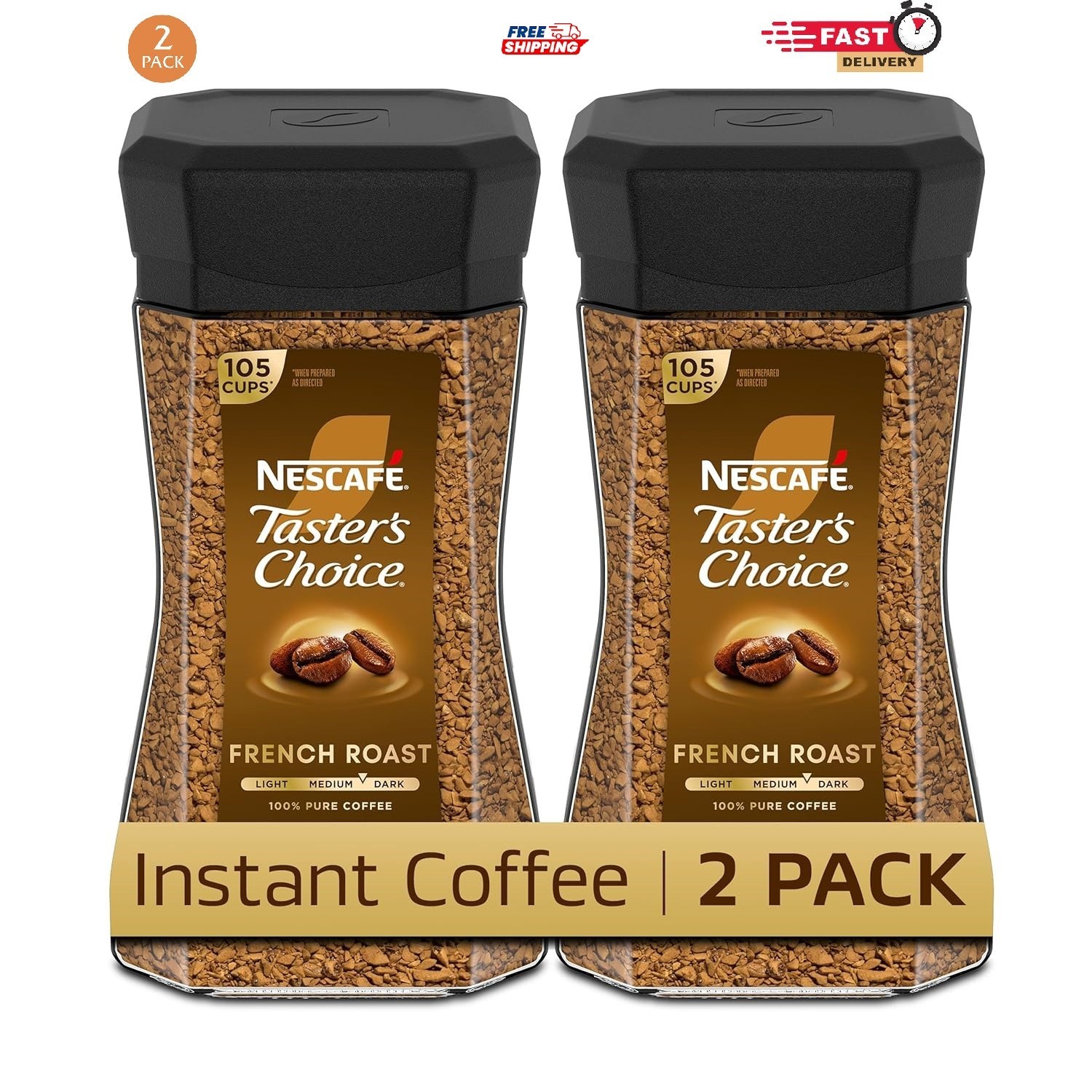 Nescafé Taster’s Choice Instant Coffee – Dark French Roast, 2 Jars (7 oz Each) gallery