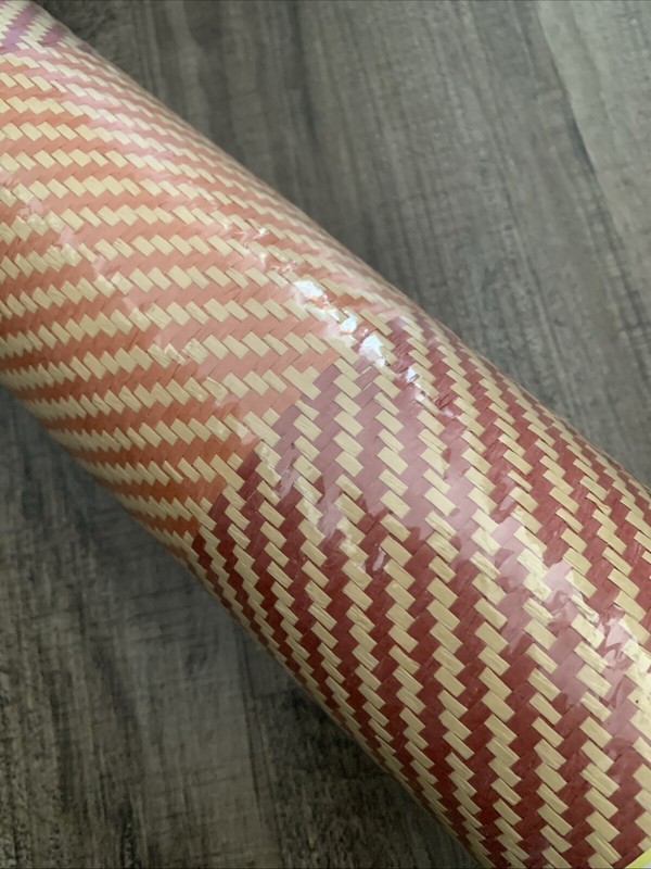Schumacher Double Roll Herringbone Grasscloth Wallpaper 36 inch x 8 yards Red gallery