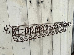 45″ Window Box Wall Mount Planter – Outdoor Patio Metal Basket Wrought Iron