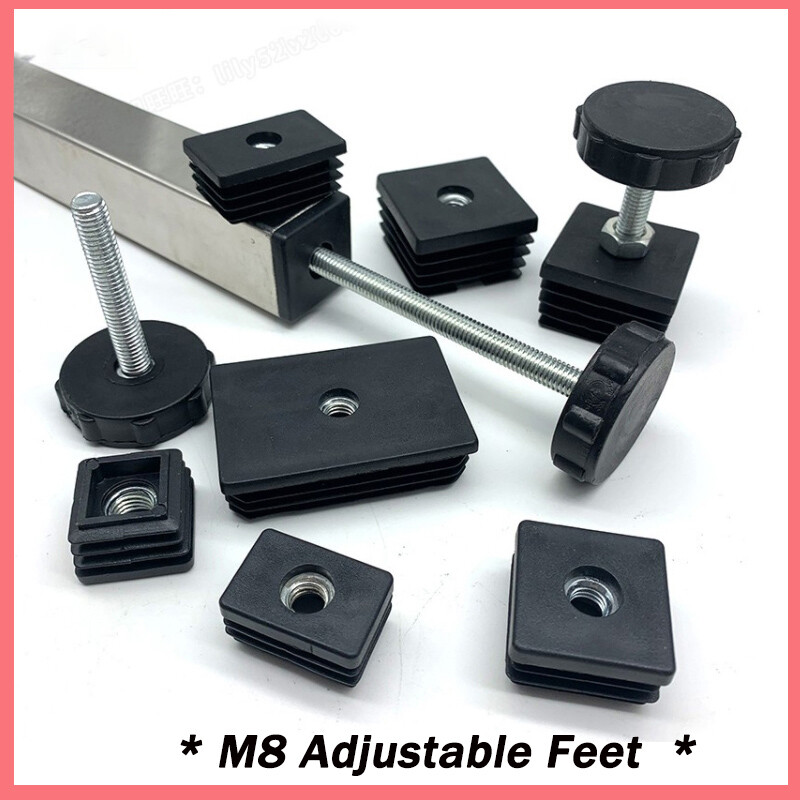 M8 Adjustable Leveling Glide Feet Furniture Table Chair Legs Pad Mat Black gallery