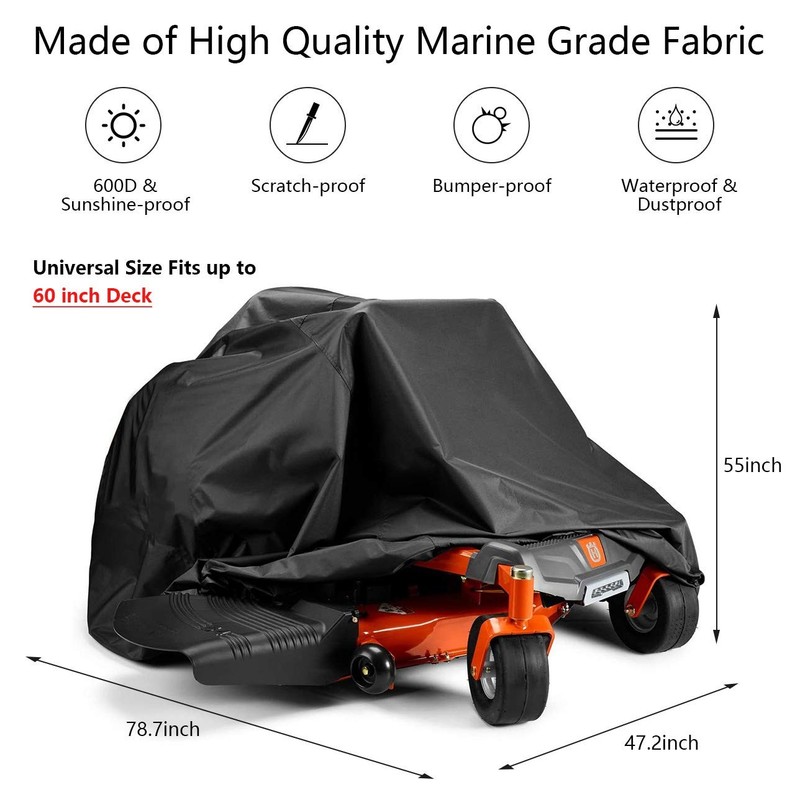 Zero-Turn Mower Cover Universal Fit 600D Polyester Oxford, Weatherpoof UV gallery