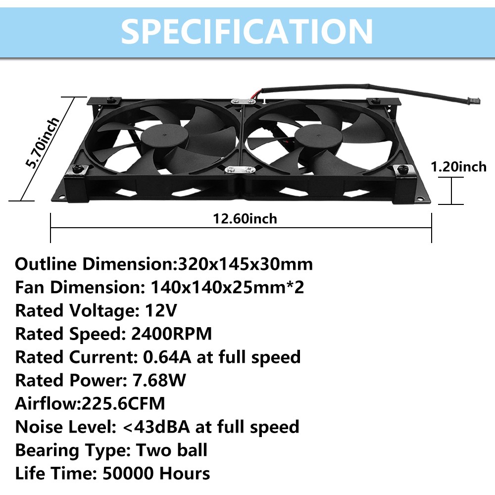 5.5" (140Mm) 12V RV Fridge Ventilation Cooling Fan Fit for Fridge Vent and Venti gallery