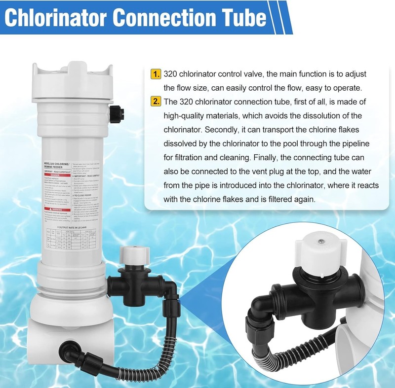 Upgraded 320 Pool Chlorinator Automatic Chlorine/Bromine Inline Feeder Compat... gallery