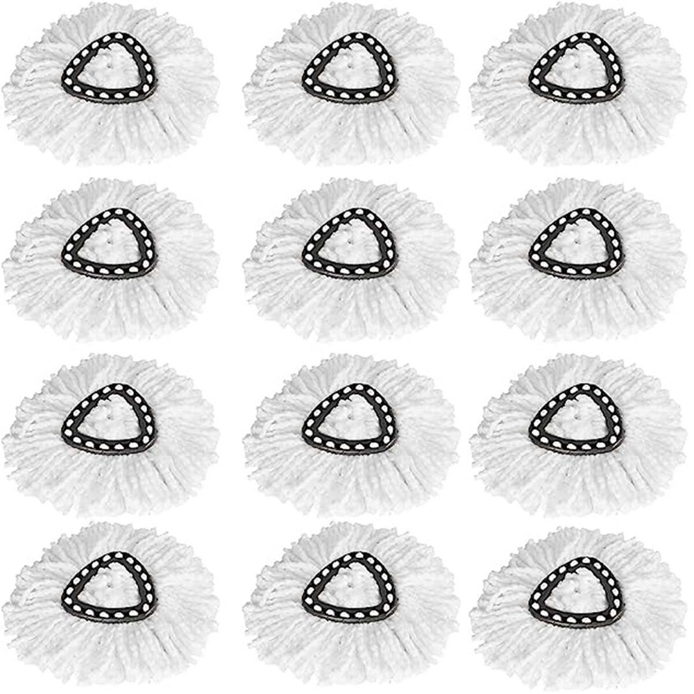 Reusable 360 Degree Replacement Mop Head, Triangular Microfiber Mop Pad