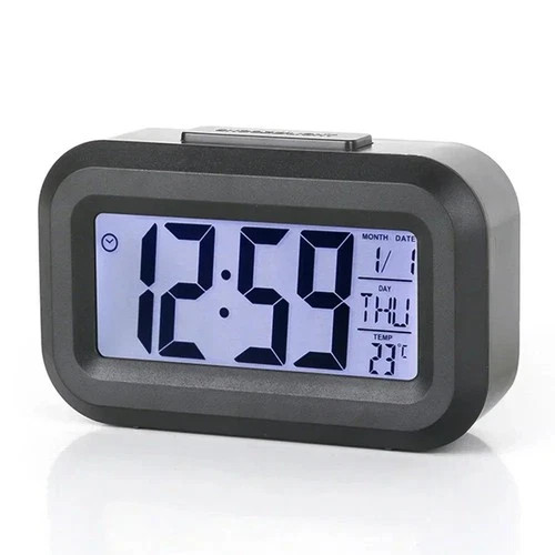 LED Digital Alarm Clock Snooze Backlight Calendar Time Display Table Desktop gallery