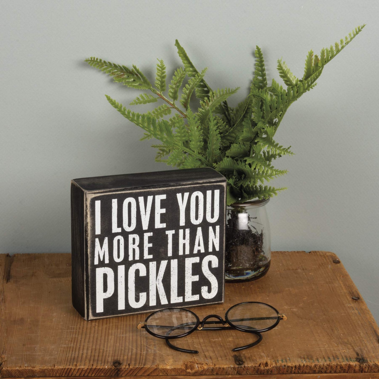 More Pickles Decorative Box Sign I Love You More Than Pickles 5x4.5 Inches gallery