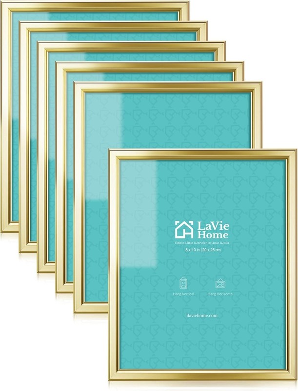 Elegant 8x10 Gold Frames - Wall Mount & Tabletop Display gallery