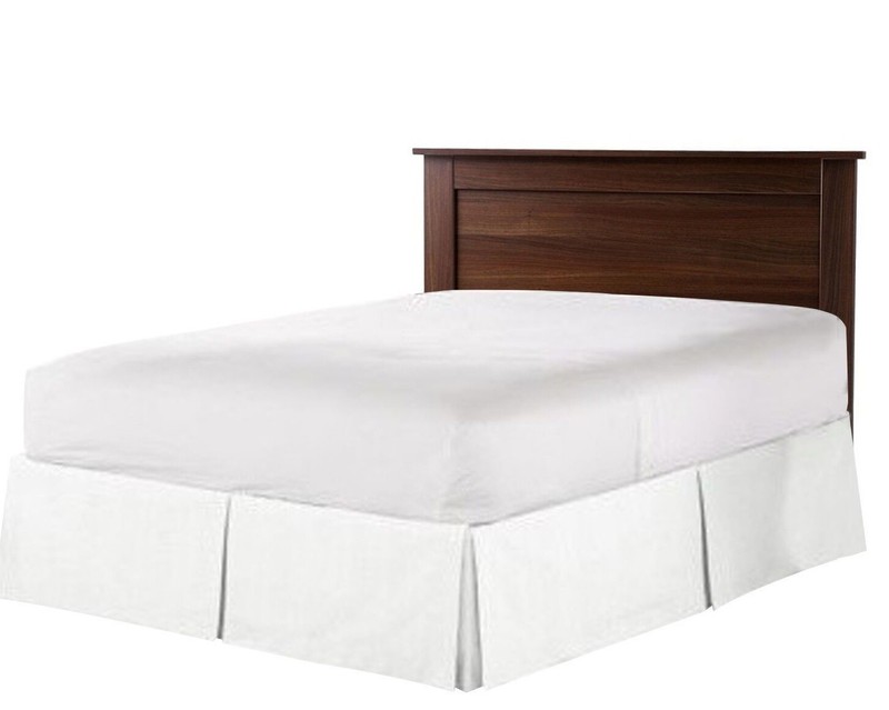 Split Corner Tailored Bed Skirt Solid White 650 TC Cotton All Size Drop Length gallery