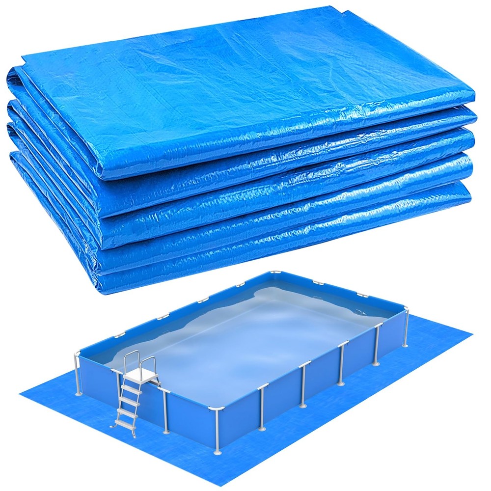 Rectangular Pool Ground Cloth 11.2x8.2ft Waterproof Liner Pad for Protection