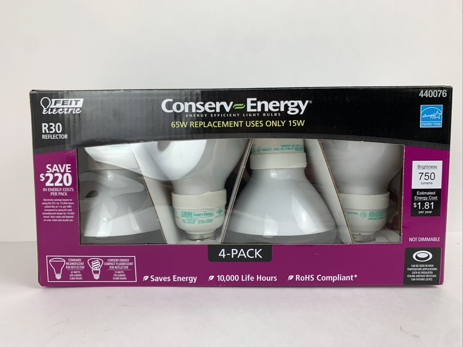4-Pack Feit R30 Reflector Conserv Energy 65W Energy Star Replacement Light Bulbs gallery