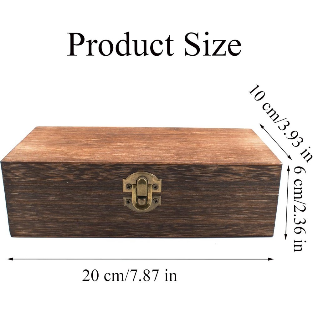 Large Wood Storage Box with Lid Rectangular Solid Wood Container Organizer for gallery