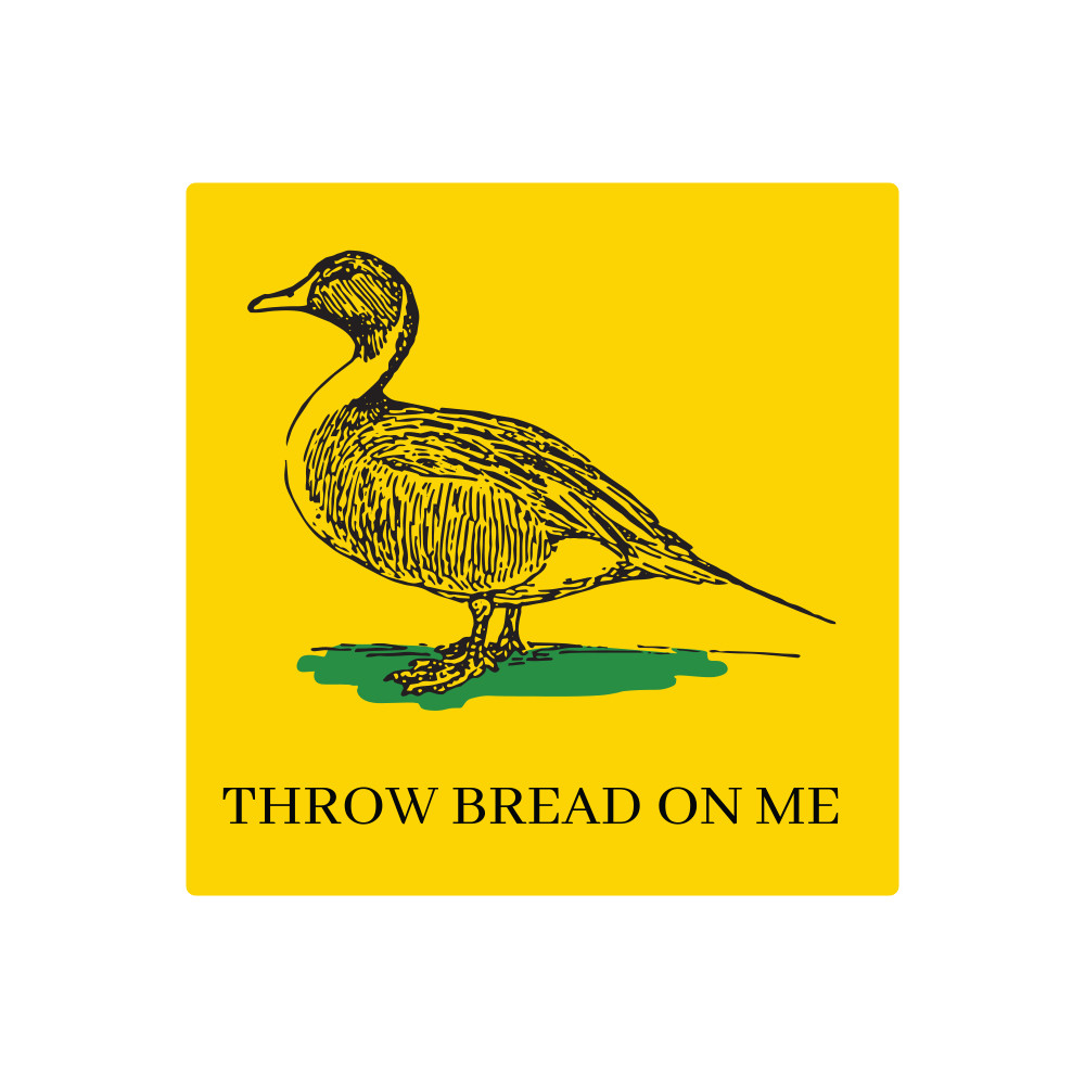 Throw Bread On Me Sticker, Funny Duck Waterproof Vinyl Decal 5"W x 5" H gallery