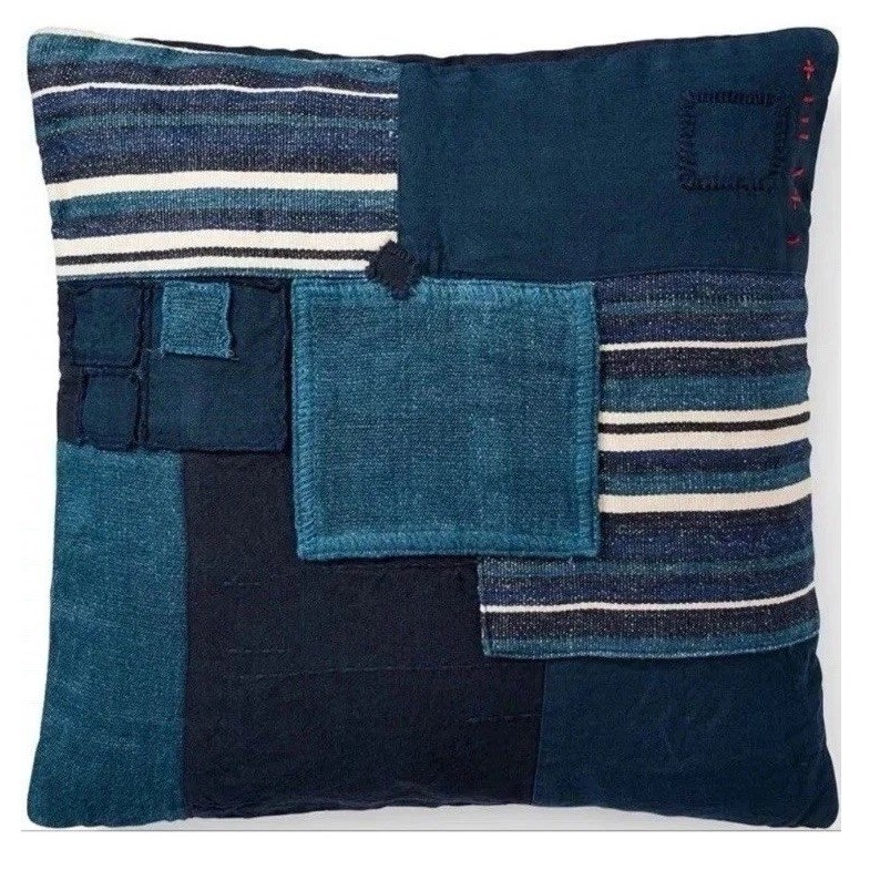 Ralph Lauren Stover 20x20 Throw Pillow COVER ONLY Blue Denim 100% Linen NEW gallery