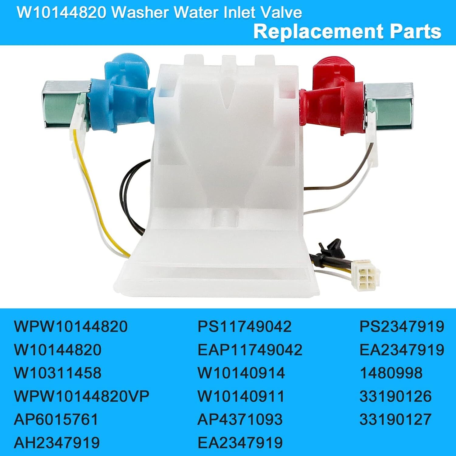 W10144820 Washer Water Inlet Valve Compatible with Whirlpool, Kenmore AP6015761 gallery