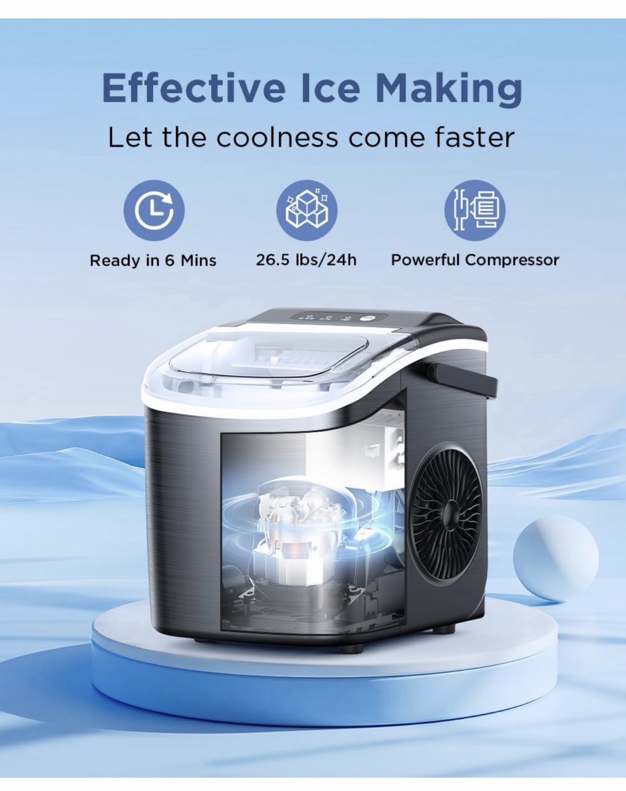 Nuggut Ice Maker Countertop, Portable Ice Machine with Self-Cleaning gallery