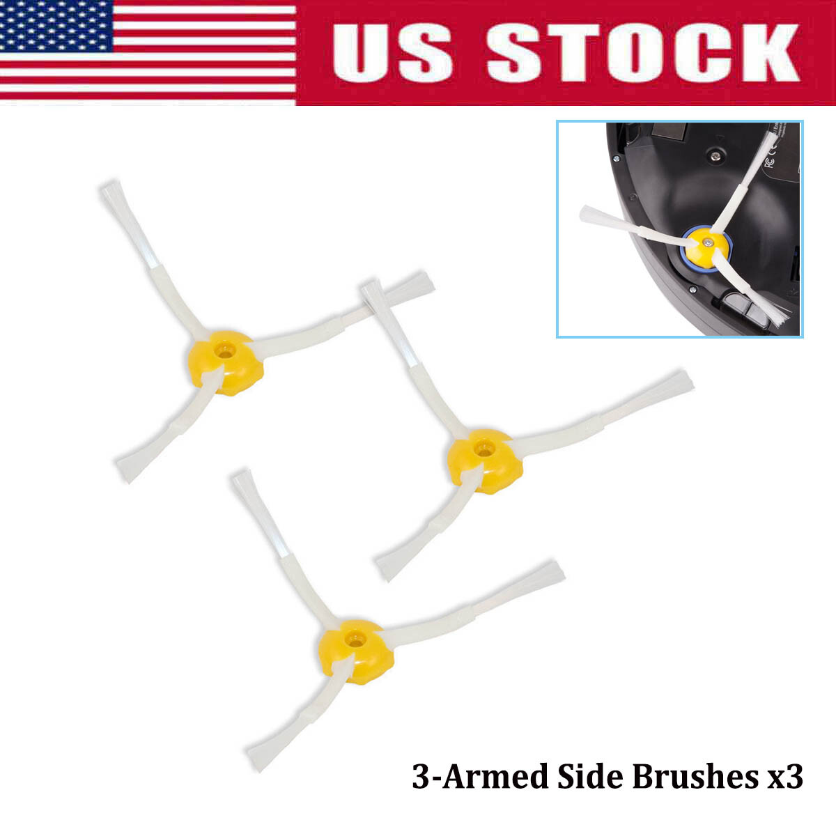 3Pcs Side Brush 3Armed Replacement for iRobot Roomba 500 600 700 Series Vacuum L gallery
