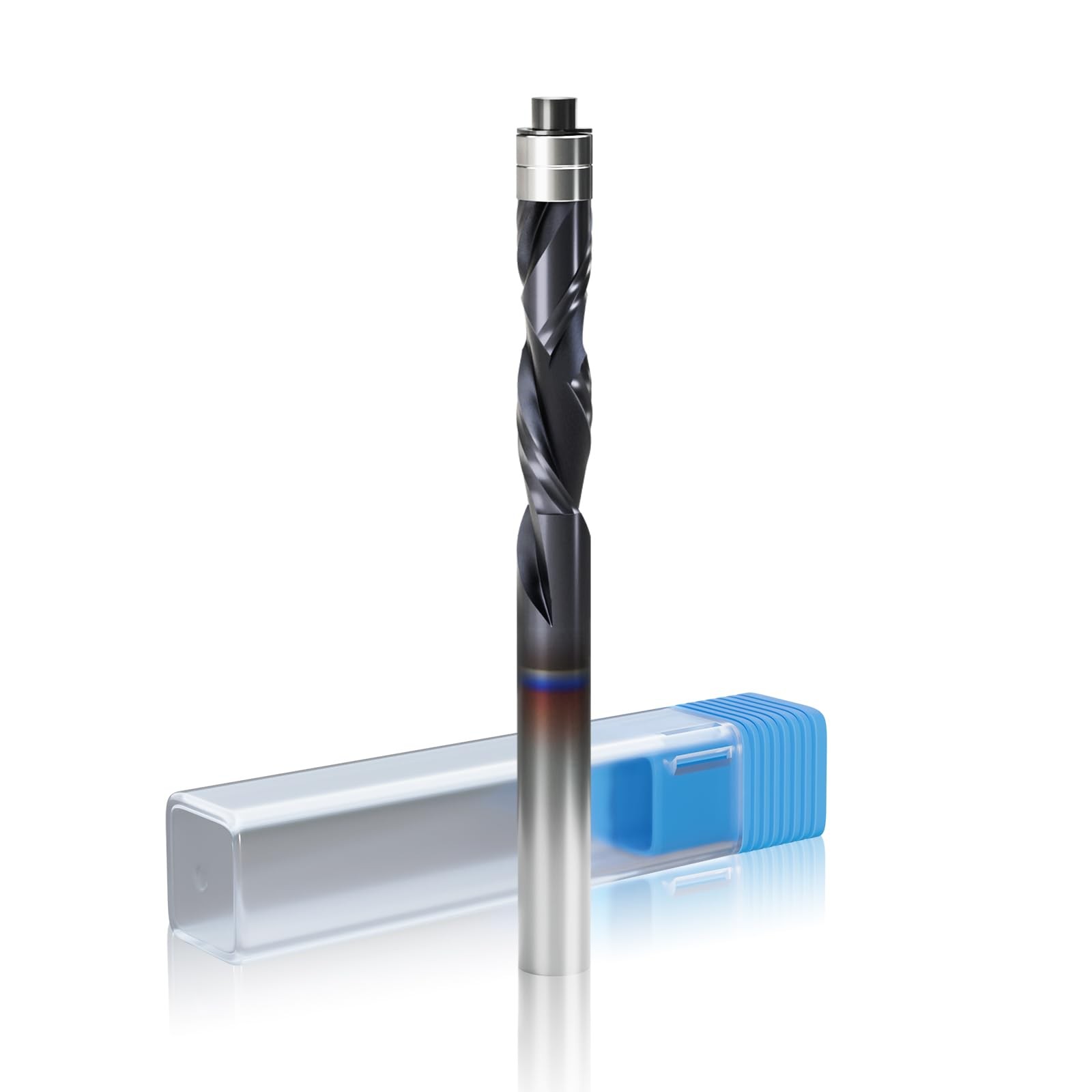 Up & Down Spiral Flush Trim Router Bit With Double Ball Bearing 1/4" Shank 11/8" gallery