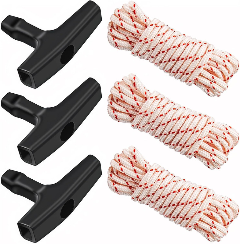 3 Pack, 10 Ft X 9/64" (3.5Mm) Pull Cord Rope with Handle, Premium Starter Rope w gallery