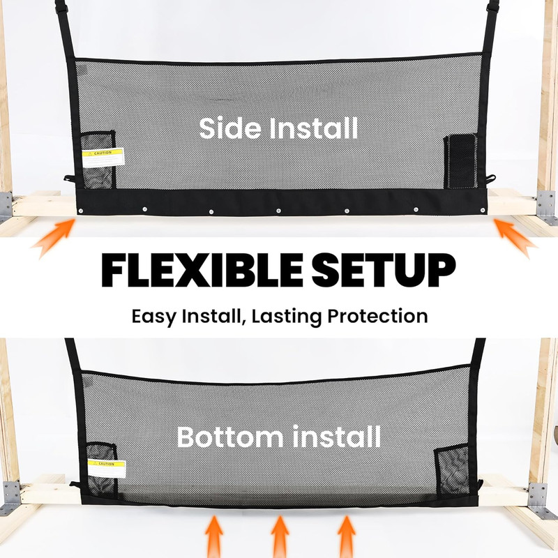 Adjustable RV Bunk Bed Safety Net - Fall Protection for Campers & Trailers gallery