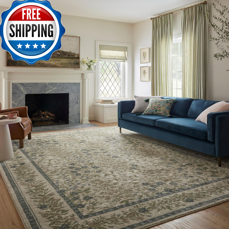 Loloi Rifle Paper Co. Laurel Collection Lau-03 Ivory/Multi 2-8 X 8 Runner Rug gallery