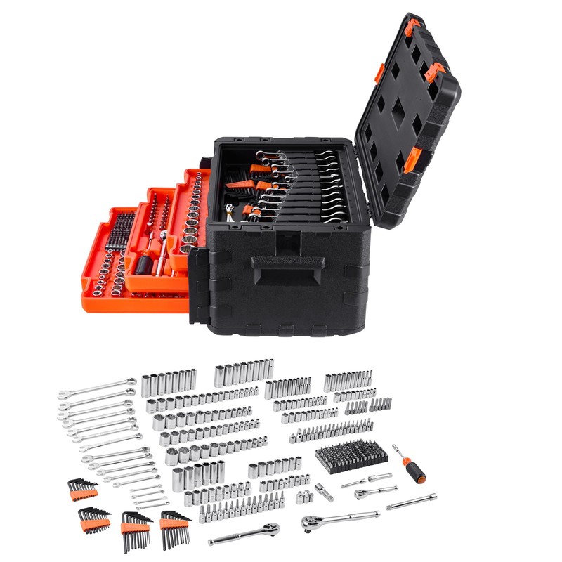 Mechanics Tool Set Socket Set 450Pcs 1/4 3/8 1/2 in Drive Orange Drawer gallery