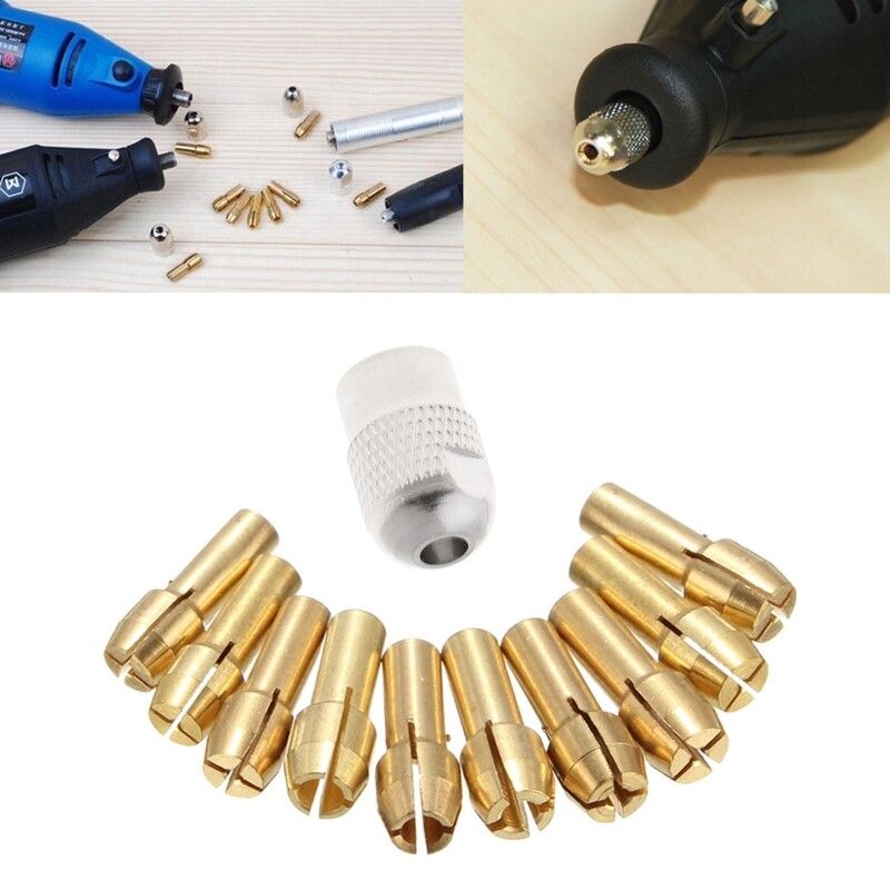 10Pcs Brass Drill Chuck Collet Bits For Rotary Tool 0.5-3.2mm 4.3mm Shank gallery
