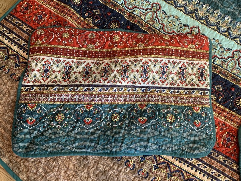 Wongs Queen Comforter Set 3pc Boho Eclectic Multi Colored Quilt & 2 Shams gallery