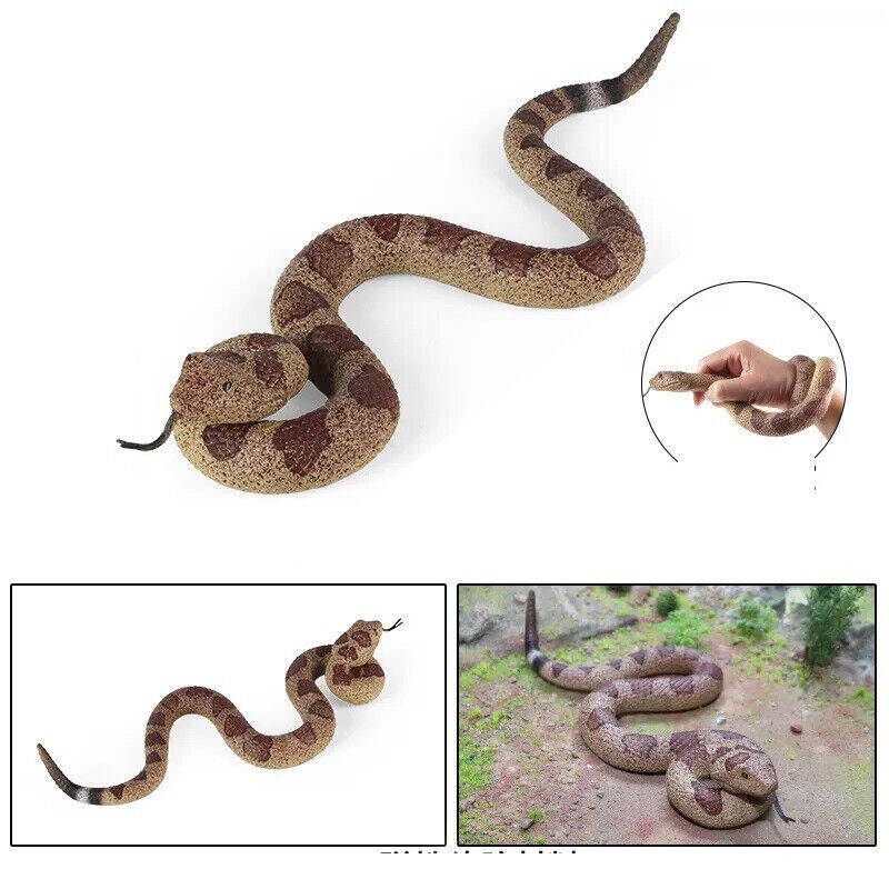 10.5" Realistic Lifelike Rattlesnake Snake Soft Scary Toy Prank Party Joke Prop gallery