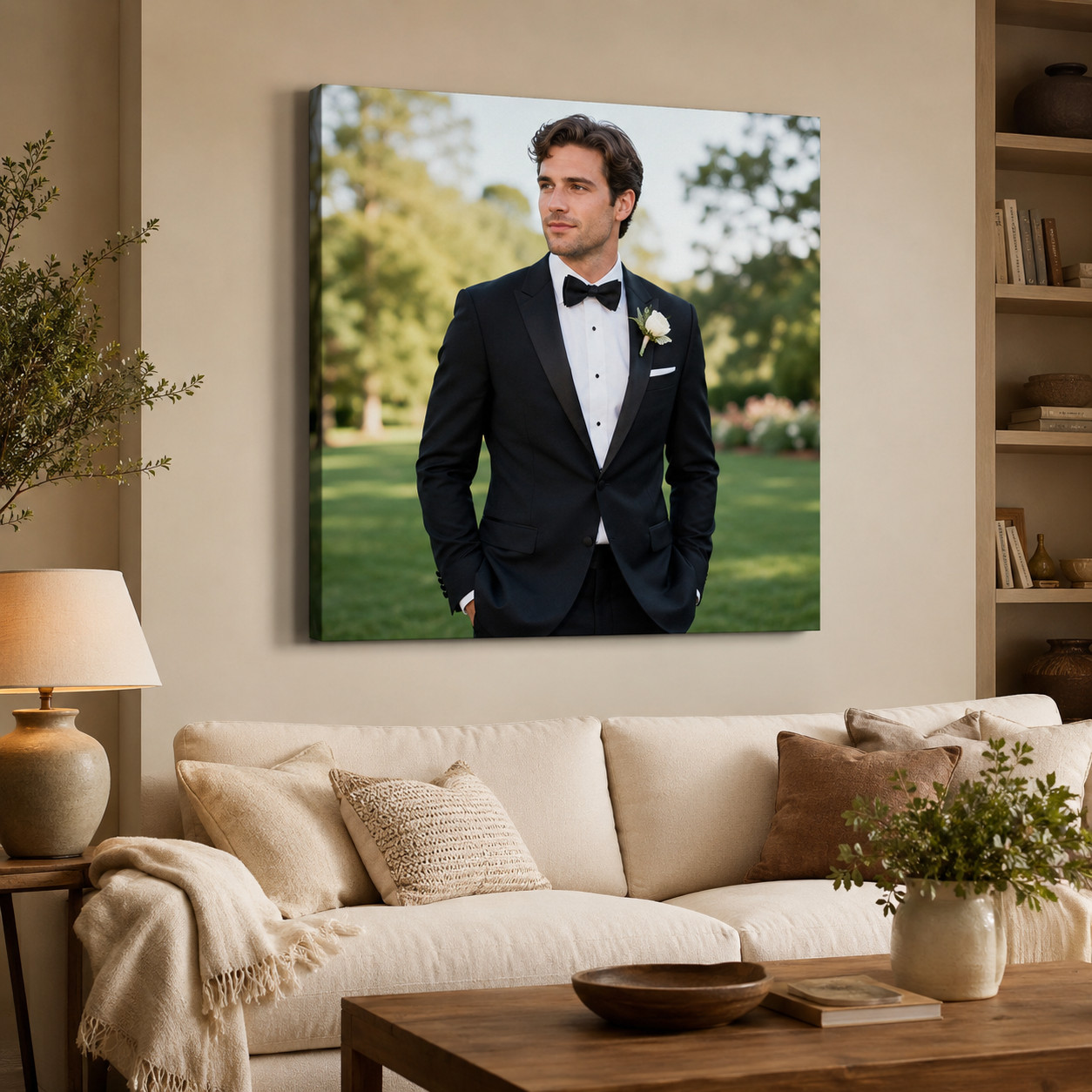 Custom Person and Pet Canvas Print Framed Photo Wall Art Gift gallery