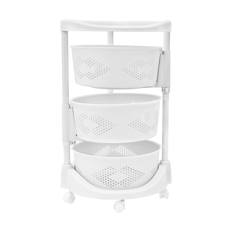 3 Tier Rotating Kitchen Storage Shelf Freestanding Storage Rack Basket Organizer gallery