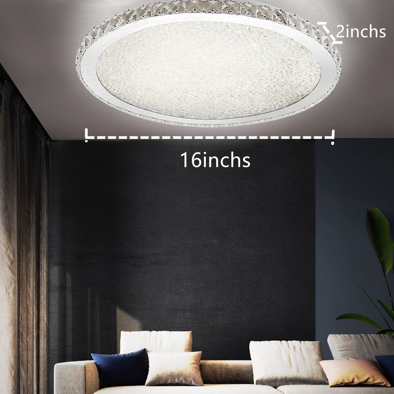 Crystal Round LED Ceiling Light Fixture Bedroom Modern Flush Mount Ceiling Lamp gallery