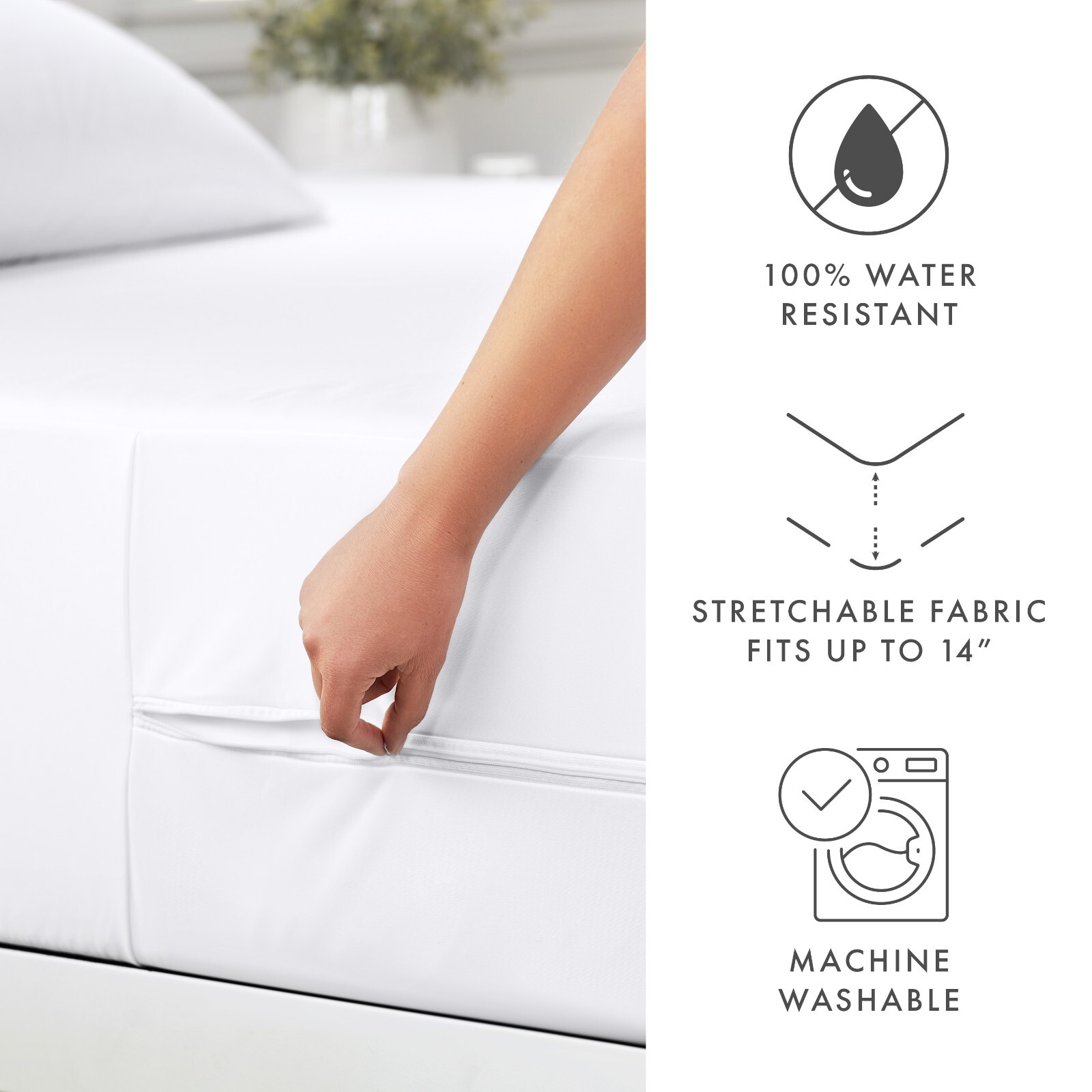 Kaycie Gray Basics High Quality Zippered Mattress Protector 100% Bed Bug Proof gallery