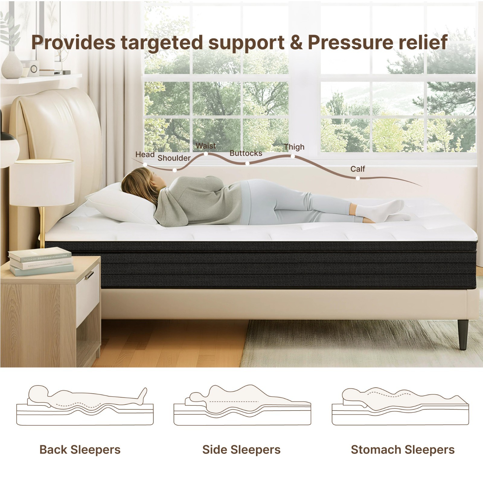 CHITA 5-Zone Pocket Spring Hybrid Mattress with Gel Memory Foam ( Medium Soft) gallery