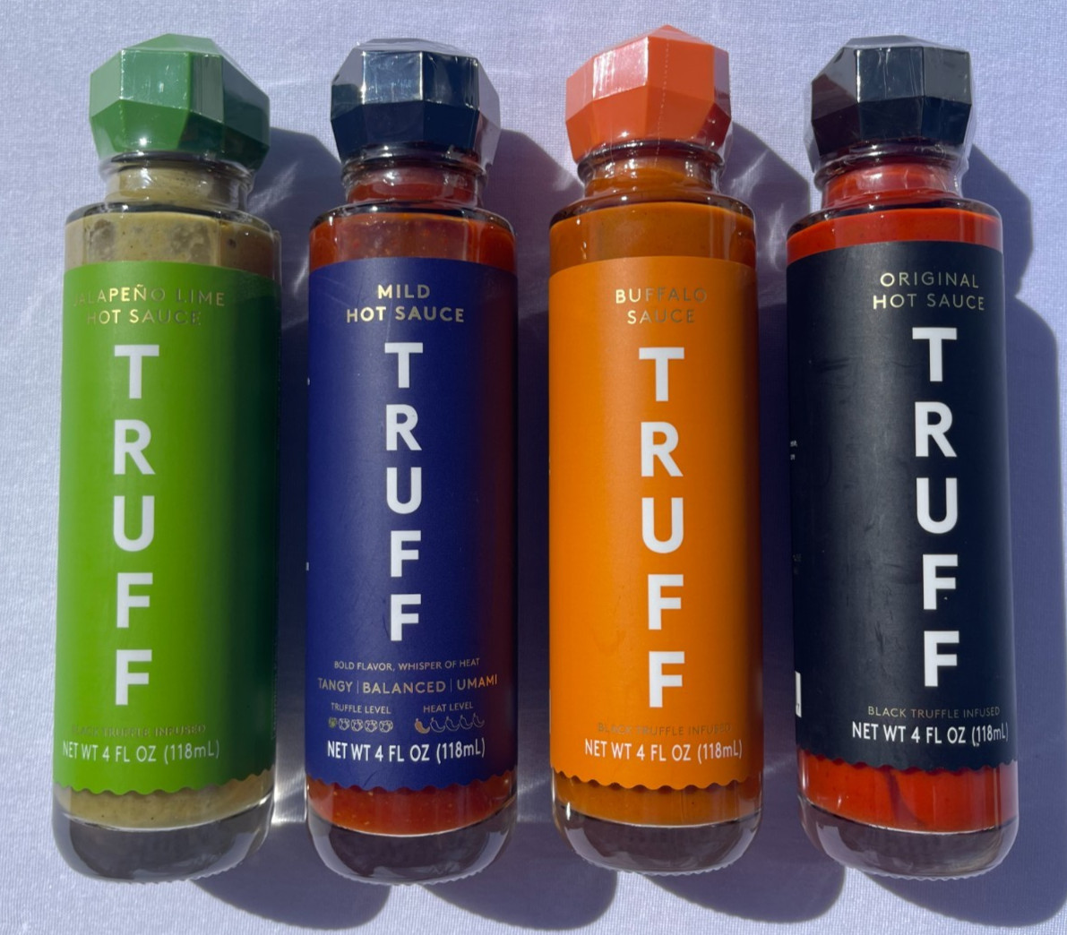 4 PACK COMBO - TRUFF Black Truffle Infused Original Mild Buffalo Green Hot Sauce gallery