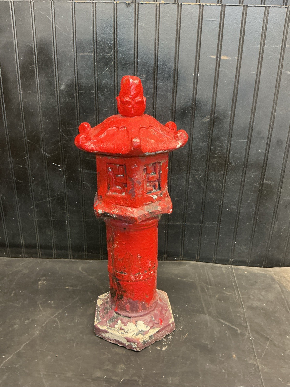 PAGODA ORIENTAL CONCRETE LANTERN JAPANESE GARDEN CEMENT STONE STATUE 22”x9” gallery