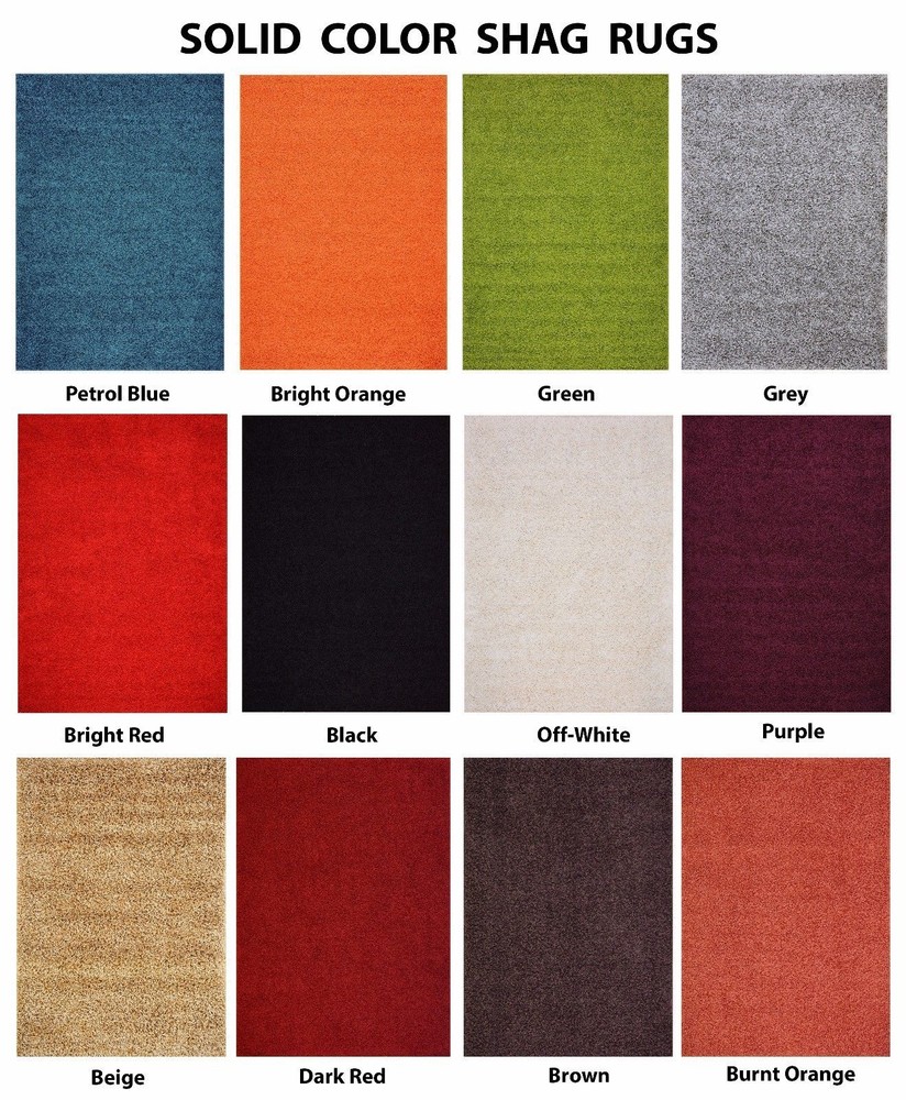 Premium Shaggy Collection Solid Color Shag Rug Area Rugs Multiple Color Options