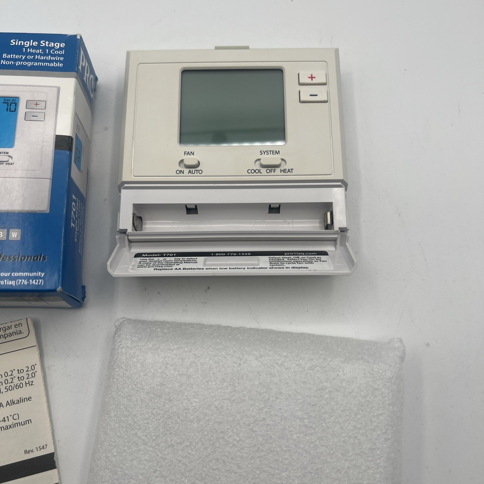 PRO1 IAQ T701 Beige/white Non-Programmable Electronic Thermostat, Free Shipping gallery