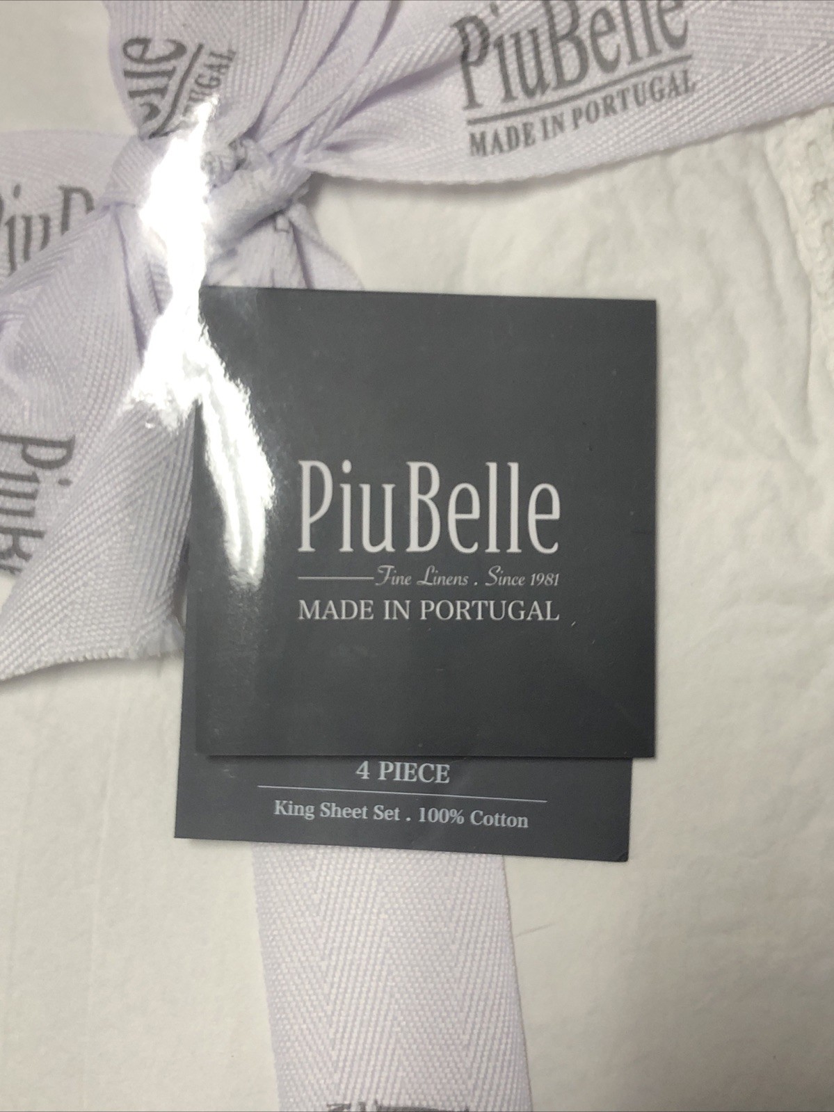Piu Belle Portugal KING sheet set Ruffle 4 pc 100% Cotton White gallery