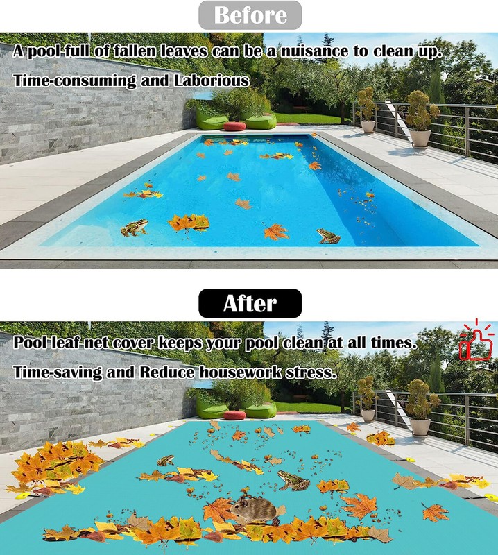 Inground Swimming Pool Cover Rectangle Frame Winter Pool Cover Safety Turquoise gallery