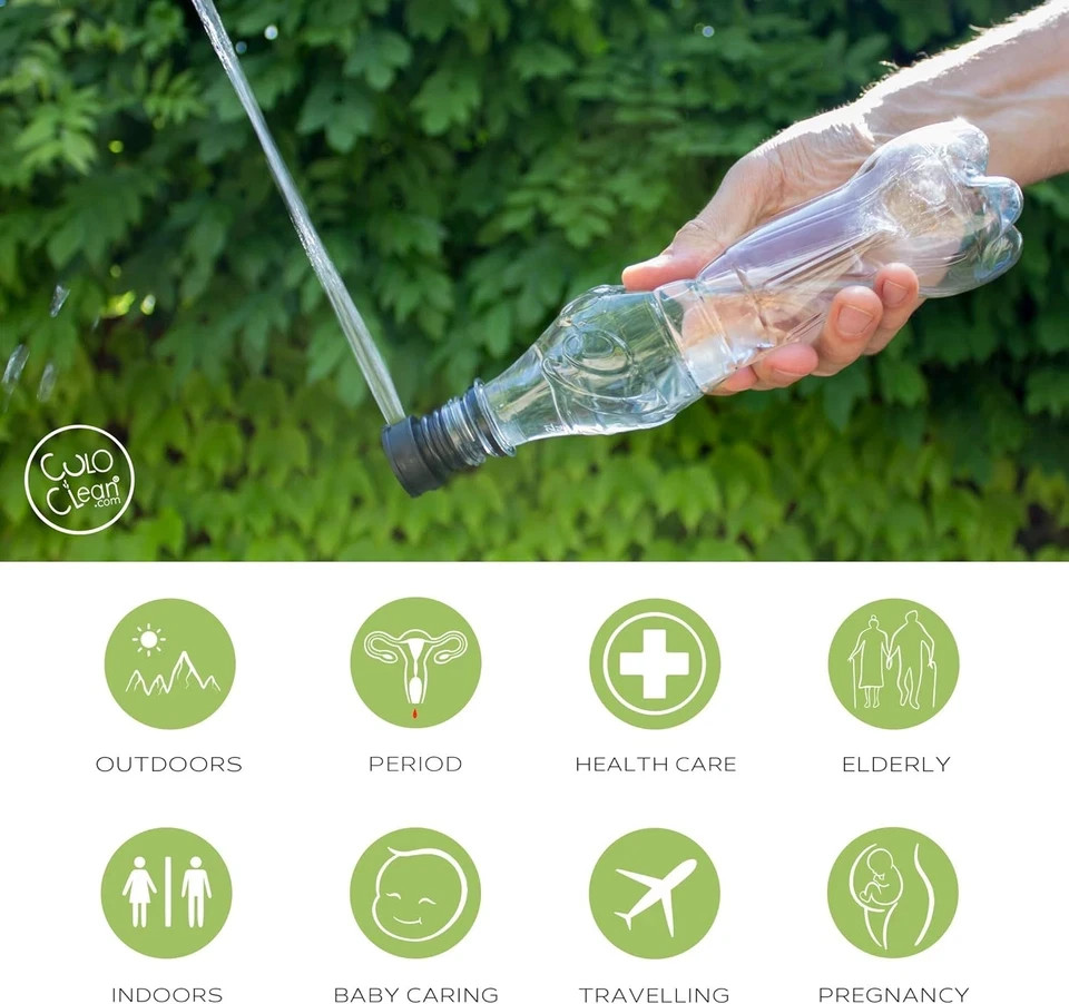 CuloClean Portable Bidet for Toilet, Travel, Hiking or Camping. Compatible with gallery